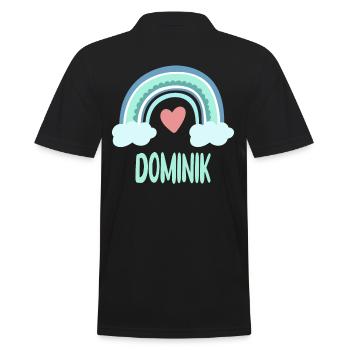Dominik Name Regenbogen Baby - Männer Poloshirt - Schwarz - Hinten - Kai (181cm)