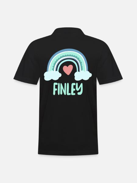 Finley Name Rainbow Baby - Men's Polo Shirt - black