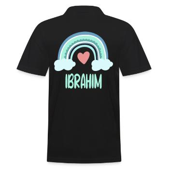 Ibrahim Name Regenbogen Baby - Männer Poloshirt - Schwarz - Hinten - Kai (181cm)