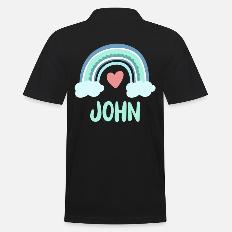 John Name Regenbogen Baby - Männer Poloshirt - Schwarz