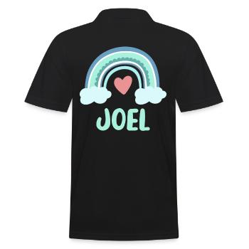 Joel Name Regenbogen Baby - Männer Poloshirt - Schwarz - Hinten - Kai (181cm)