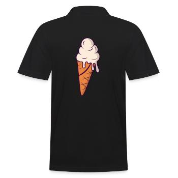 Eis Waffeleis tropfend - Männer Poloshirt - Schwarz - Hinten - Kai (181cm)
