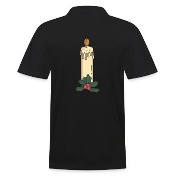 Kerze Weihnachten - Männer Poloshirt - Schwarz - Hinten - Kai (181cm)