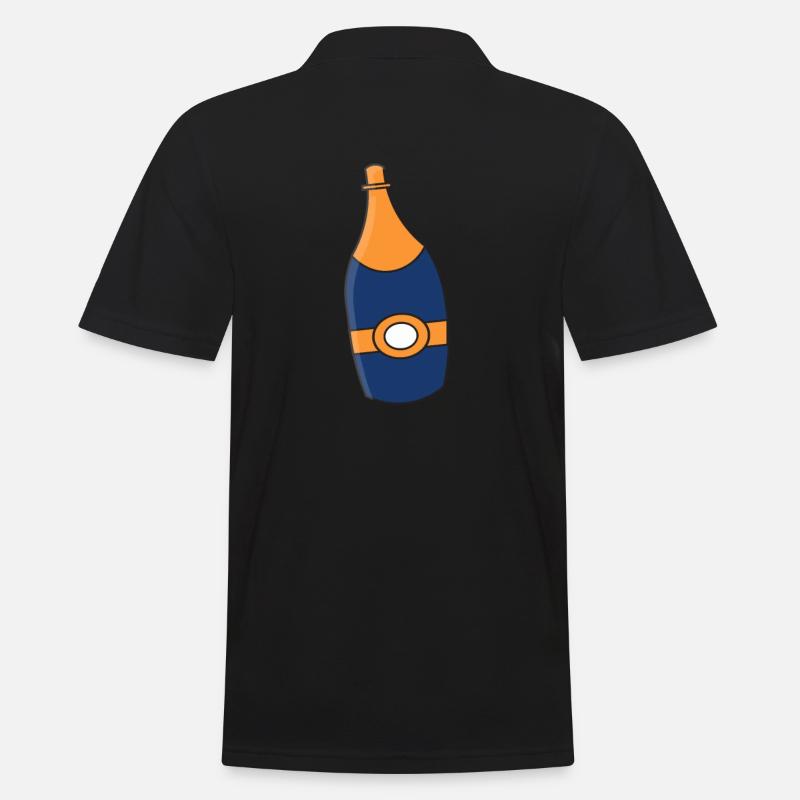 Sektflasche - Männer Poloshirt - Schwarz
