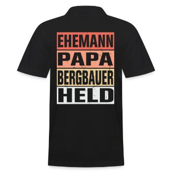 Bergbauer Vater Ehemann Held - Männer Poloshirt - Schwarz - Hinten - Kai (181cm)