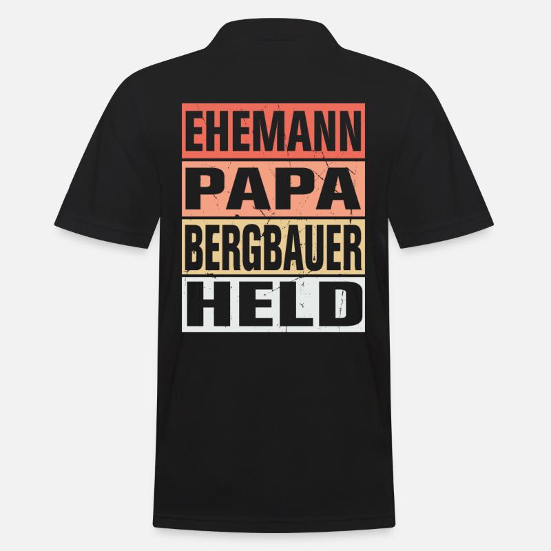 Bergbauer Vater Ehemann Held - Männer Poloshirt - Schwarz