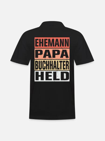 Buchhalter Vater Ehemann Held - Männer Poloshirt - Schwarz