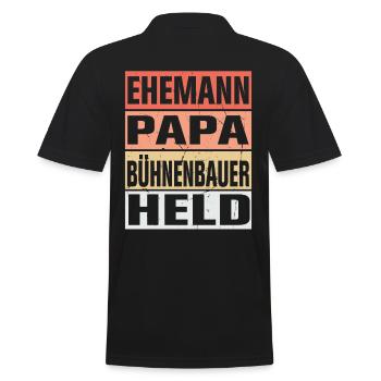 Busfahrer Vater Ehemann Held - Männer Poloshirt - Schwarz - Hinten - Kai (181cm)