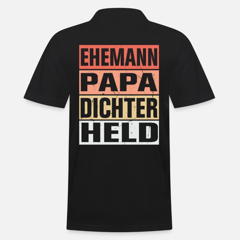 Dichter Vater Ehemann Held - Männer Poloshirt - Schwarz