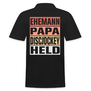 Discjockey Vater Ehemann Held - Männer Poloshirt - Schwarz - Hinten - Kai (181cm)