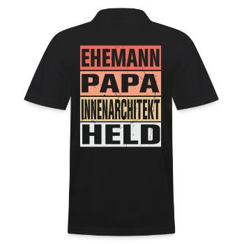 Innenarchitekt Vater Ehemann Held - Männer Poloshirt - Schwarz - Hinten - Kai (181cm)