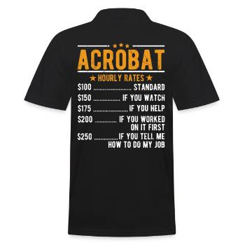 Acrobat hourly wage - Men's Polo Shirt - black - Back - Kai (181cm)