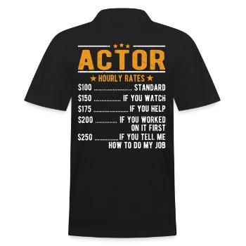 Performers Hourly wage - Men's Polo Shirt - black - Back - Kai (181cm)