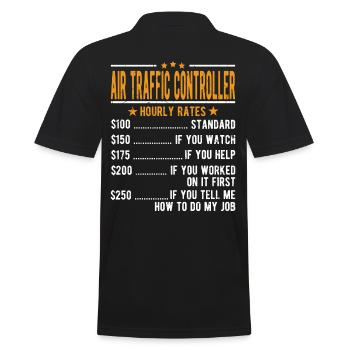 Salaire horaire des contrôleurs de la circulation aérienne - Polo Homme - noir - Dos - Kai (181cm)