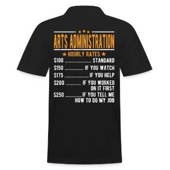Art Administration Hourly wage - Men's Polo Shirt - black - Back - Kai (181cm)
