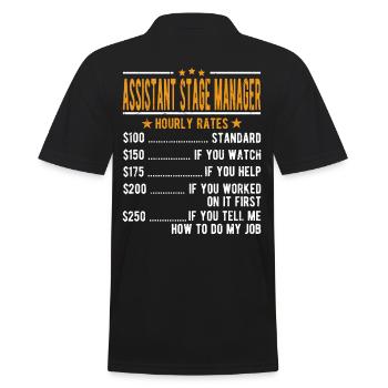 Assistant régisseur Salaire horaire - Polo Homme - noir - Dos - Kai (181cm)
