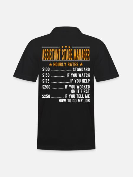 Assistant Bühnenmanager Stundenlohn - Männer Poloshirt - Schwarz