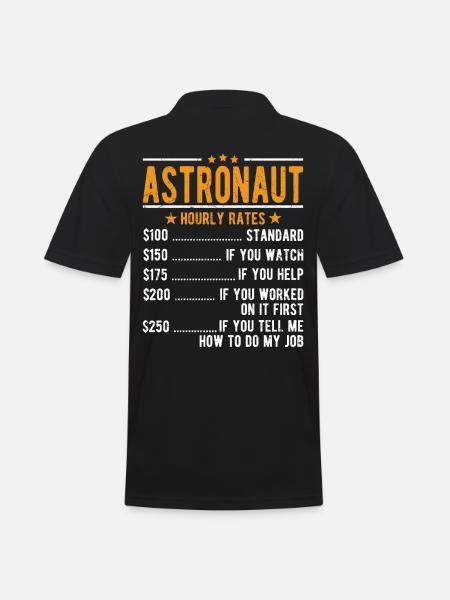 Astronaut hourly wage - Men's Polo Shirt - black