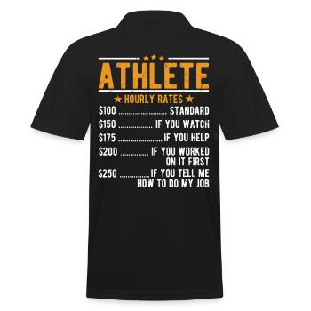 Athlete hourly wage - Men's Polo Shirt - black - Back - Kai (181cm)