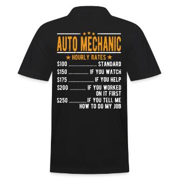 Car mechanic hourly wage - Men's Polo Shirt - black - Back - Kai (181cm)