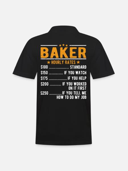 Baker hourly wage - Men's Polo Shirt - black