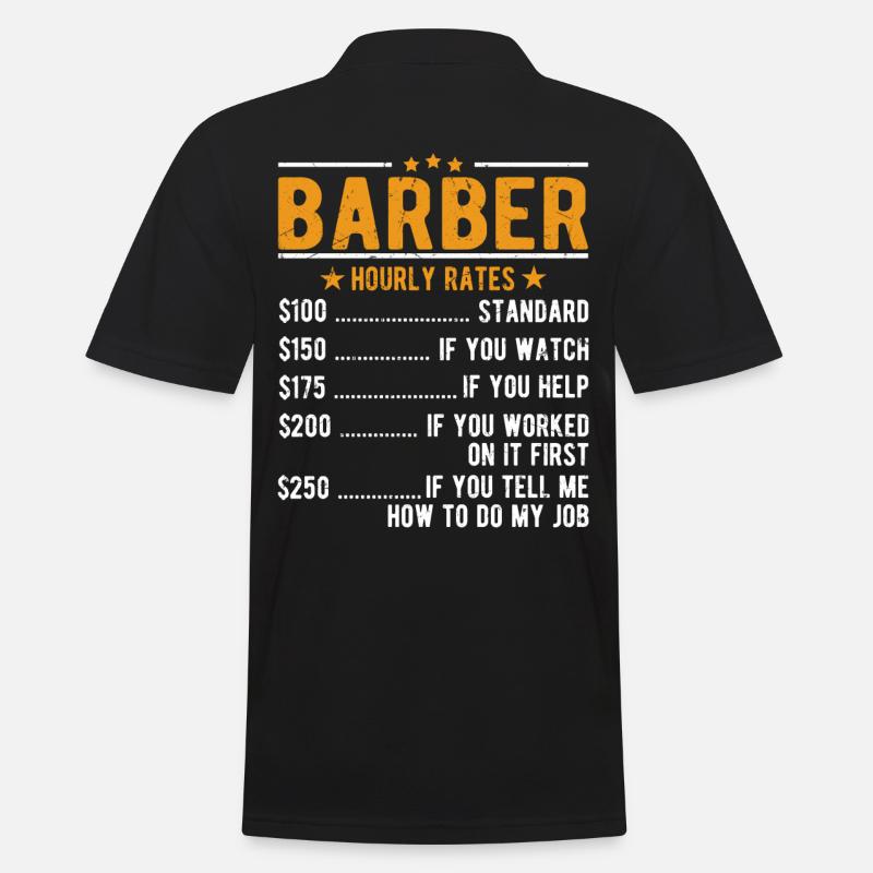 Barbier Stundenlohn - Männer Poloshirt - Schwarz