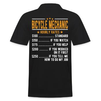 Bicycle mechanic Hourly wage - Men's Polo Shirt - black - Back - Kai (181cm)