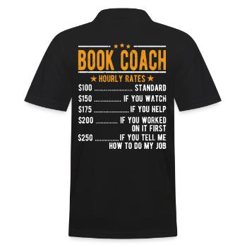 Book trainer hourly wage - Men's Polo Shirt - black - Back - Kai (181cm)