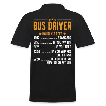 Bus driver hourly wage - Men's Polo Shirt - black - Back - Kai (181cm)
