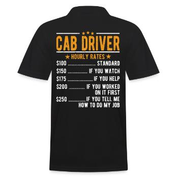Taxi driver hourly wage - Men's Polo Shirt - black - Back - Kai (181cm)