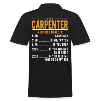 Carpenter hourly wage - Men's Polo Shirt - black - Back - Kai (181cm)