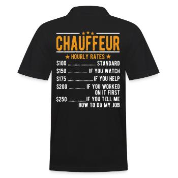 Chauffeur hourly wage - Men's Polo Shirt - black - Back - Kai (181cm)