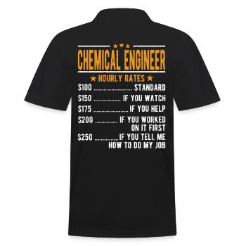 Chemical Engineer Hourly Wage - Men's Polo Shirt - black - Back - Kai (181cm)