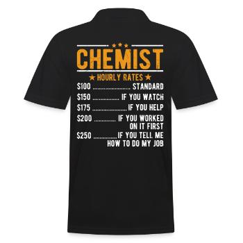 Chimiste Salaire horaire - Polo Homme - noir - Dos - Kai (181cm)