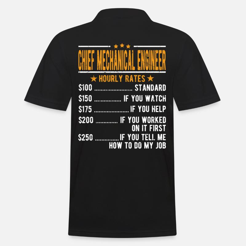 Mechanical Engineer Hourly Wage - Men's Polo Shirt - black