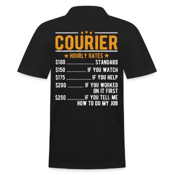 Courier hourly wage - Men's Polo Shirt - black - Back - Kai (181cm)