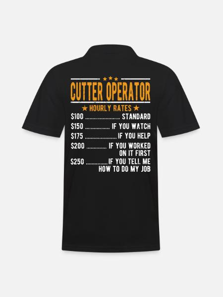Cutter operator hourly wage - Men's Polo Shirt - black