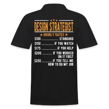 Stratège de conception Salaire horaire - Polo Homme - noir - Dos - Kai (181cm)