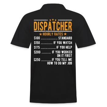 Dispatcher hourly wage - Men's Polo Shirt - black - Back - Kai (181cm)