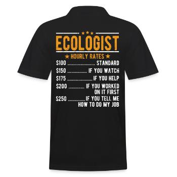 Ecologiste Salaire horaire - Polo Homme - noir - Dos - Kai (181cm)