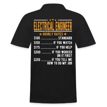 Electrical engineer hourly wage - Men's Polo Shirt - black - Back - Kai (181cm)