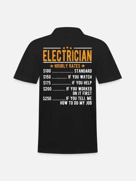 Electrician hourly wage - Men's Polo Shirt - black