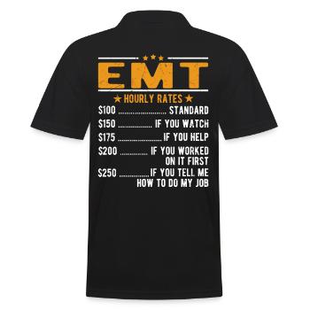 Emt hourly wage - Men's Polo Shirt - black - Back - Kai (181cm)