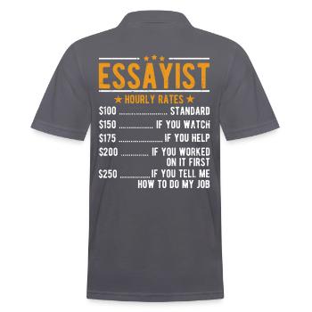 Essayiste Salaire horaire - Polo Homme - charbon - Dos - Nico (186cm)