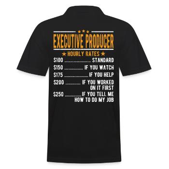 Executive producer Hourly wage - Men's Polo Shirt - black - Back - Kai (181cm)