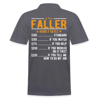 Faller Stundenlohn - Männer Poloshirt - Anthrazit - Hinten - Nico (186cm)