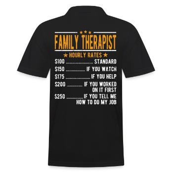 Thérapeute familial salaire horaire - Polo Homme - noir - Dos - Kai (181cm)