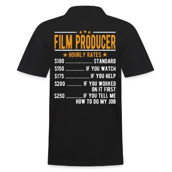 Film producer hourly wage - Men's Polo Shirt - black - Back - Kai (181cm)
