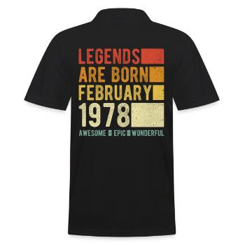 Geburtstag Februar 1978 - Männer Poloshirt - Schwarz - Hinten - Kai (181cm)