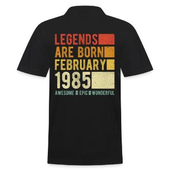 Birthday February 1985 - Men's Polo Shirt - black - Back - Kai (181cm)